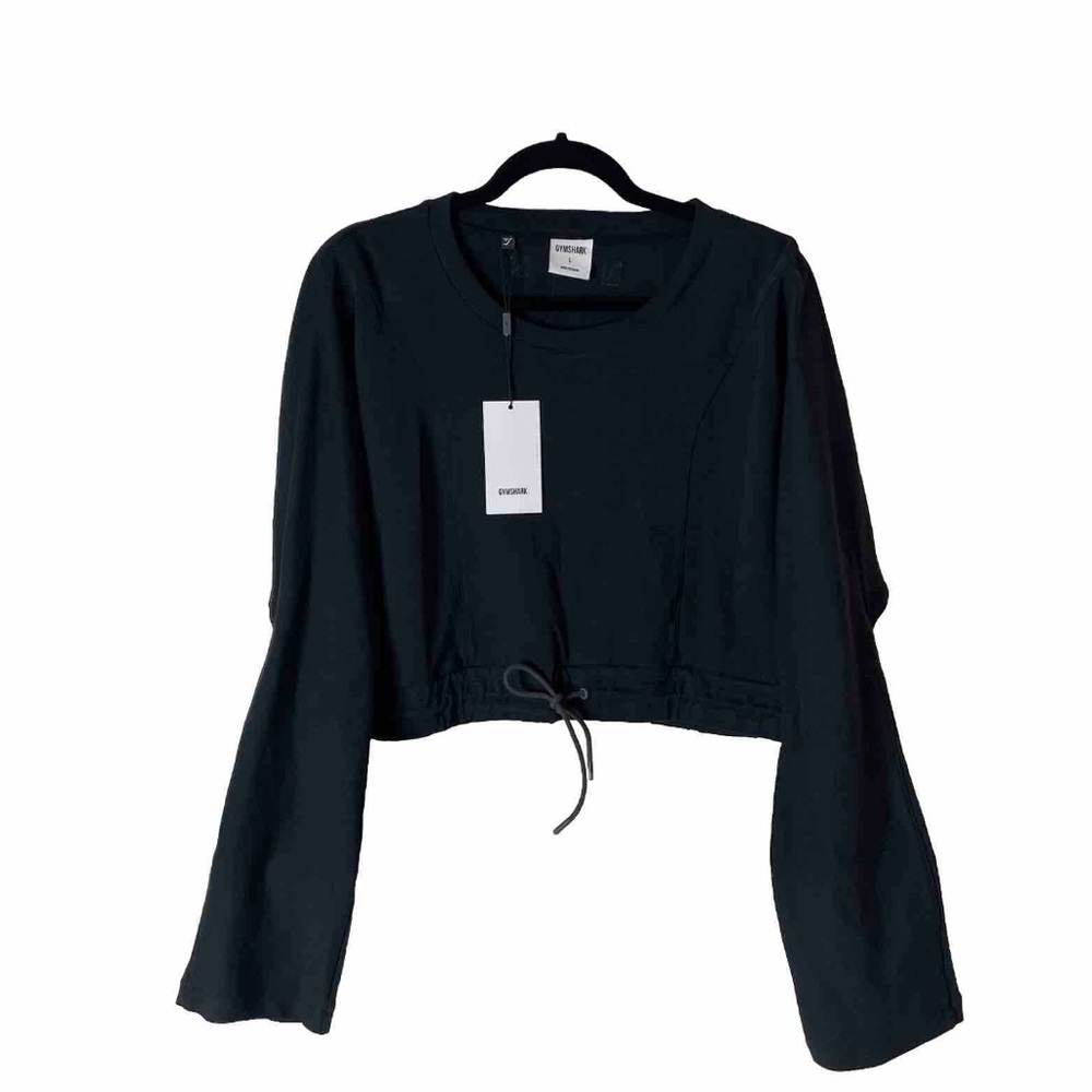 Gymshark Black Box Utility Crop Top Long Sleeve Size L NWT Streetwear Activewear